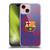 FC Barcelona Crest Patterns Glitch Soft Gel Case for Apple iPhone 15