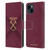 West Ham United FC Hammer Marque Kit Gradient Leather Book Wallet Case Cover For Apple iPhone 15