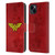 Wonder Woman DC Comics Logos Distressed Leather Book Wallet Case Cover For Apple iPhone 15 Plus