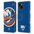 NHL New York Islanders Oversized Leather Book Wallet Case Cover For Apple iPhone 15
