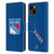 NHL New York Rangers Plain Leather Book Wallet Case Cover For Apple iPhone 15