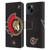 NHL Ottawa Senators Oversized Leather Book Wallet Case Cover For Apple iPhone 15