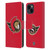 NHL Ottawa Senators Plain Leather Book Wallet Case Cover For Apple iPhone 15