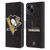 NHL Pittsburgh Penguins Plain Leather Book Wallet Case Cover For Apple iPhone 15