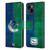 NHL Vancouver Canucks Half Distressed Leather Book Wallet Case Cover For Apple iPhone 15