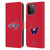 NHL Washington Capitals Plain Leather Book Wallet Case Cover For Apple iPhone 15 Pro Max