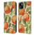 Haley Bush Pattern Painting Orange Splash Leather Book Wallet Case Cover For Apple iPhone 15 Plus