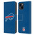 NFL Buffalo Bills Logo Plain Leather Book Wallet Case Cover For Apple iPhone 15