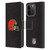 NFL Cleveland Browns Logo Plain Leather Book Wallet Case Cover For Apple iPhone 15 Pro