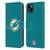 NFL Miami Dolphins Logo Plain Leather Book Wallet Case Cover For Apple iPhone 15 Plus