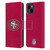 NFL San Francisco 49Ers Logo Plain Leather Book Wallet Case Cover For Apple iPhone 15