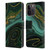 UtArt Malachite Emerald Gilded Teal Leather Book Wallet Case Cover For Apple iPhone 15 Pro