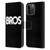 BROS Logo Art Text Leather Book Wallet Case Cover For Apple iPhone 15 Pro Max