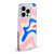 Kierkegaard Design Studio Retro Abstract Patterns Pink Blue Orange Swirl Soft Gel Case for Apple iPhone 15 & MagSafe