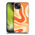 Kierkegaard Design Studio Retro Abstract Patterns Modern Orange Tangerine Swirl Soft Gel Case for Apple iPhone 15 Plus