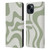 Kierkegaard Design Studio Art Retro Liquid Swirl Sage Green Leather Book Wallet Case Cover For Apple iPhone 15