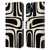 Kierkegaard Design Studio Retro Abstract Patterns Palm Springs Black Cream Leather Book Wallet Case Cover For Apple iPhone 15 Plus