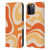 Kierkegaard Design Studio Retro Abstract Patterns Modern Orange Tangerine Swirl Leather Book Wallet Case Cover For Apple iPhone 15 Pro Max