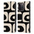 Kierkegaard Design Studio Retro Abstract Patterns Modern Piquet Black Cream Leather Book Wallet Case Cover For Apple iPhone 15 Pro