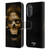 Alchemy Gothic Skull Death Fetish Leather Book Wallet Case Cover For Motorola Moto G82 5G