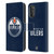 NHL Edmonton Oilers Plain Leather Book Wallet Case Cover For Motorola Moto G82 5G