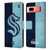 NHL Seattle Kraken Half Distressed Leather Book Wallet Case Cover For Google Pixel 7a