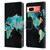 Mai Autumn Paintings World Map Leather Book Wallet Case Cover For Google Pixel 7a