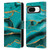 UtArt Malachite Emerald Aquamarine Gold Waves Leather Book Wallet Case Cover For Google Pixel 8