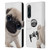 Animal Club International Faces Pug Leather Book Wallet Case Cover For Sony Xperia 5 IV