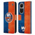 NHL New York Islanders Half Distressed Leather Book Wallet Case Cover For OPPO Reno10 5G / Reno10 Pro 5G