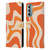 Kierkegaard Design Studio Retro Abstract Patterns Tangerine Orange Tone Leather Book Wallet Case Cover For Motorola Moto G Stylus 5G (2022)