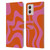 Kierkegaard Design Studio Retro Abstract Patterns Hot Pink Orange Swirl Leather Book Wallet Case Cover For Motorola Moto G53 5G