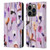Ninola Lilac Floral Watery Flowers Purple Leather Book Wallet Case Cover For Apple iPhone 14 Pro