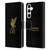 Liverpool Football Club Liver Bird Gold Logo On Black Leather Book Wallet Case Cover For Samsung Galaxy S24+ 5G