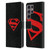 Superman DC Comics Logos Black And Red Leather Book Wallet Case Cover For Samsung Galaxy S24 Ultra 5G