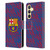 FC Barcelona Crest Patterns Glitch Leather Book Wallet Case Cover For Samsung Galaxy S24 5G
