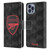 Arsenal FC Crest and Gunners Logo Black Leather Book Wallet Case Cover For Apple iPhone 14