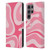 Kierkegaard Design Studio Art Modern Liquid Swirl Candy Pink Leather Book Wallet Case Cover For Samsung Galaxy S24 Ultra 5G