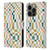 Ninola Checker Pattern Nostalgic Squares Leather Book Wallet Case Cover For Apple iPhone 14 Pro