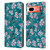 Ninola Floral Patterns Little Dark Turquoise Leather Book Wallet Case Cover For Google Pixel 7a
