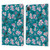 Ninola Floral Patterns Little Dark Turquoise Leather Book Wallet Case Cover For Apple iPad Pro 11 2020 / 2021 / 2022