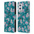 Ninola Floral Patterns Little Dark Turquoise Leather Book Wallet Case Cover For OnePlus 9 Pro