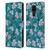 Ninola Floral Patterns Little Dark Turquoise Leather Book Wallet Case Cover For Xiaomi Redmi Note 9 / Redmi 10X 4G