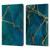 LebensArt Mineral Marble Blue And Gold Leather Book Wallet Case Cover For Apple iPad Pro 11 2020 / 2021 / 2022
