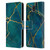 LebensArt Mineral Marble Blue And Gold Leather Book Wallet Case Cover For Nokia C01 Plus/C1 2nd Edition