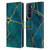LebensArt Mineral Marble Blue And Gold Leather Book Wallet Case Cover For Motorola Edge 30