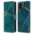 LebensArt Mineral Marble Blue And Gold Leather Book Wallet Case Cover For Samsung Galaxy M31s (2020)