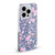 Anis Illustration Floral Pattern Romantic Blue Pink Soft Gel Case for Apple iPhone 14 Pro Max & MagSafe