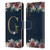 Nature Magick Floral Monogram Gold Navy Letter G Leather Book Wallet Case Cover For Samsung Galaxy A24 4G / M34 5G