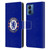 Chelsea Football Club Crest Plain Blue Leather Book Wallet Case Cover For Motorola Moto G14